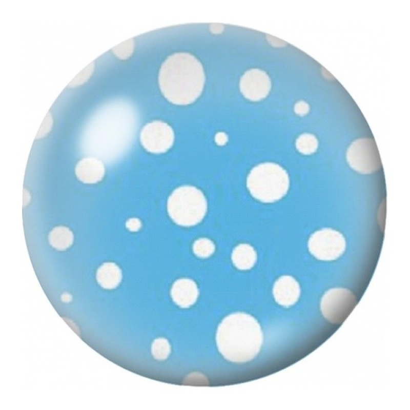 Cabochon en Verre Illustré Pois Blancs sur Bleu Ciel 12 à 25mm