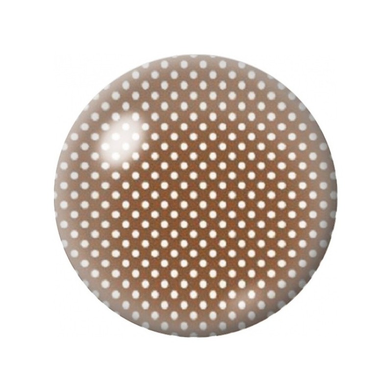 Cabochon en Verre Illustré Petits Pois Blancs sur Chocolat 12 à 25mm