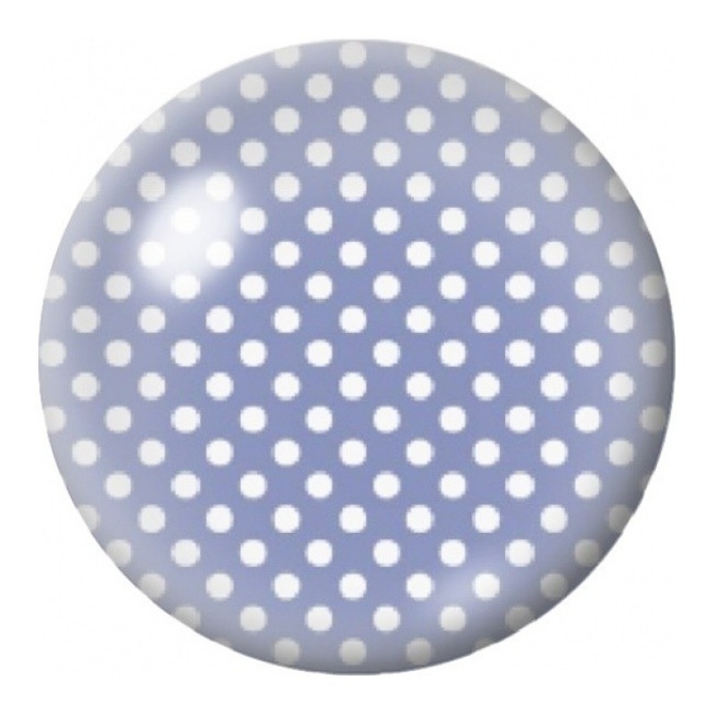 Cabochon en Verre Illustré Pois Blancs sur Bleu Lavande 12 à 25mm