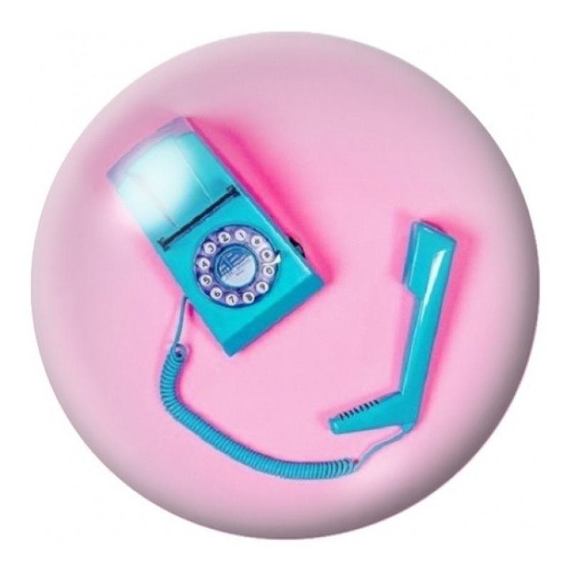 Cabochon en Verre Illustré Téléphone à Cadran Turquoise 12 à 25mm