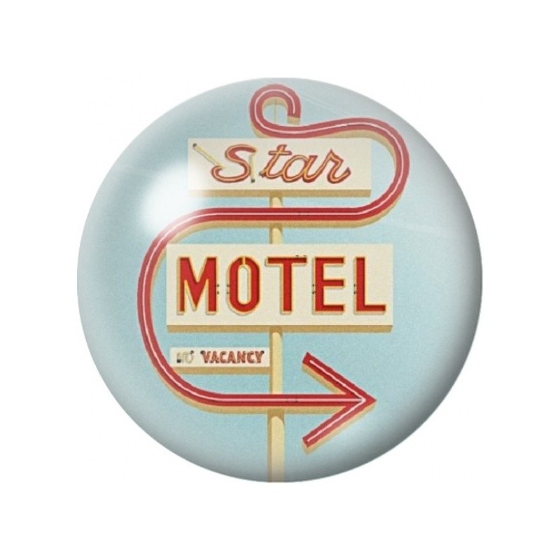 Cabochon en Verre Illustré Enseigne Star Motel 12 à 25mm