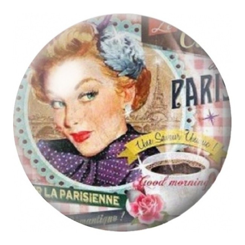 Cabochon en Verre Illustré Publicité La Parisienne 12 à 25mm