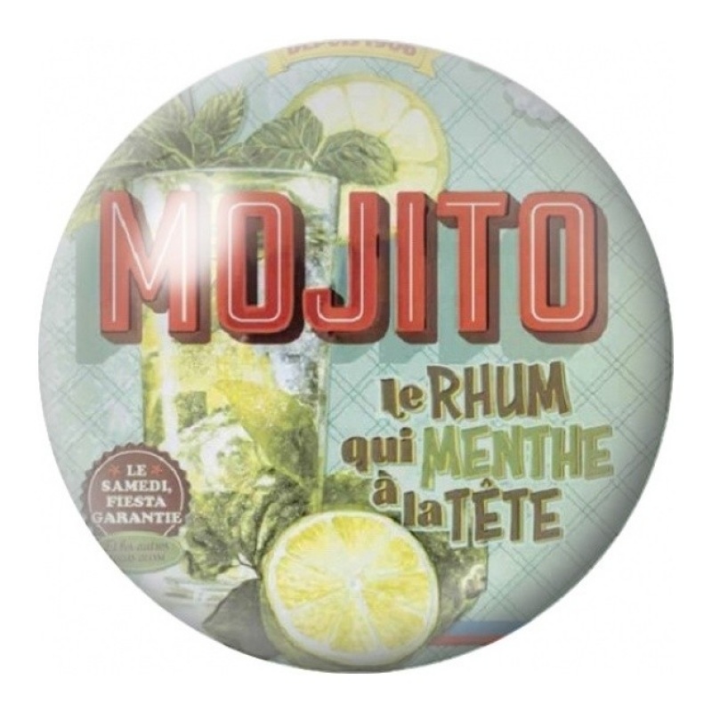 Cabochon en Verre Illustré Publicité Mojito Rétro 12 à 25mm