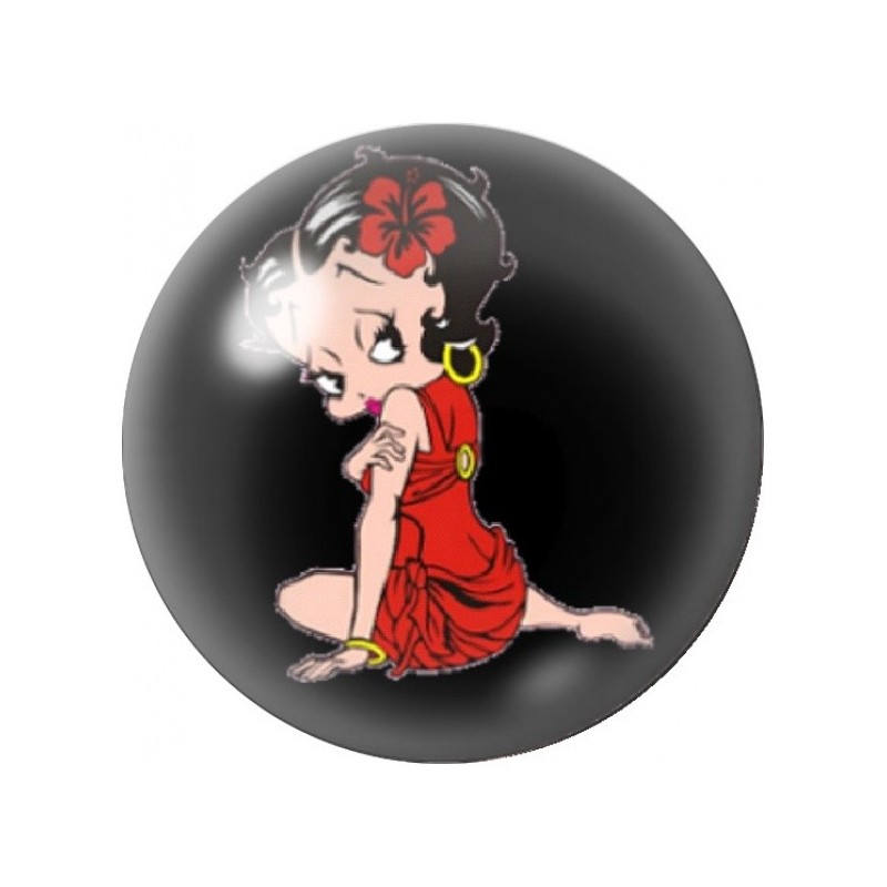 Cabochon en Verre Illustré Betty Boop Flamenco 12 à 25mm