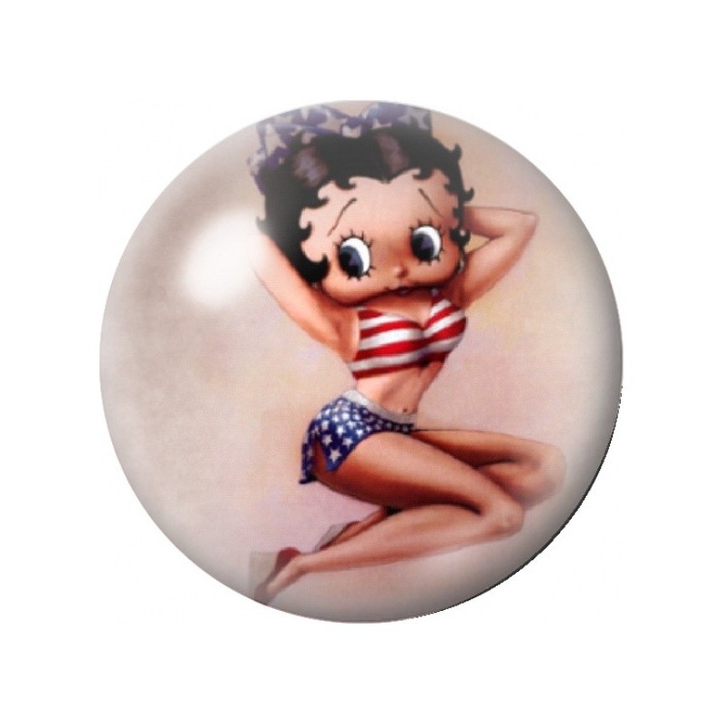 Cabochon en Verre Illustré Betty Boop Américaine 12 à 25mm