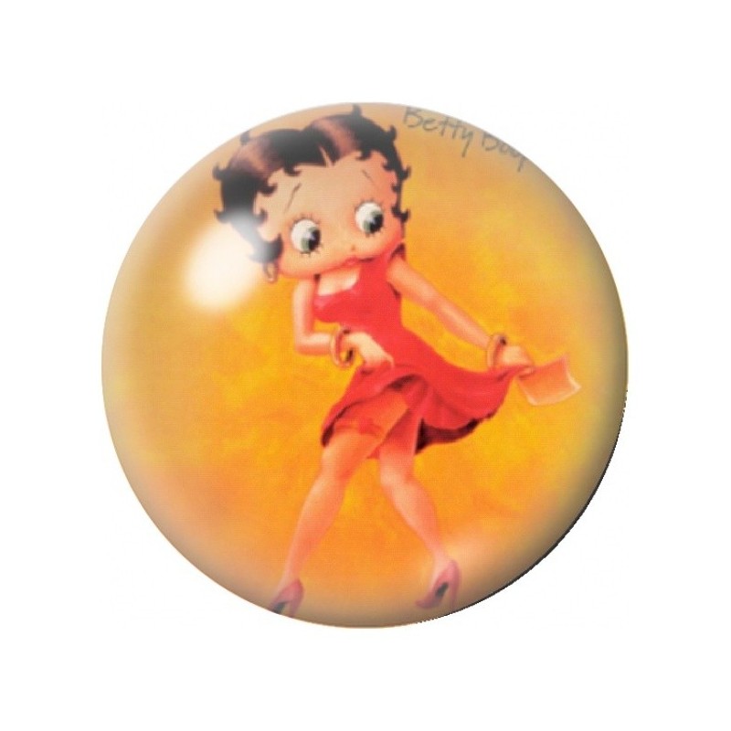 Cabochon en Verre Illustré Betty Boop dansante en Rouge 12 à 25mm