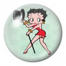Cabochon en Verre Illustré Betty Boop Chanteuse de Cabaret 12 à 25mm pour la Création de Bijoux Fantaisie - DIY
