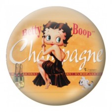 Cabochon en Verre Illustré Betty Boop Champagne 12 à 25mm pour la Création de Bijoux Fantaisie - DIY