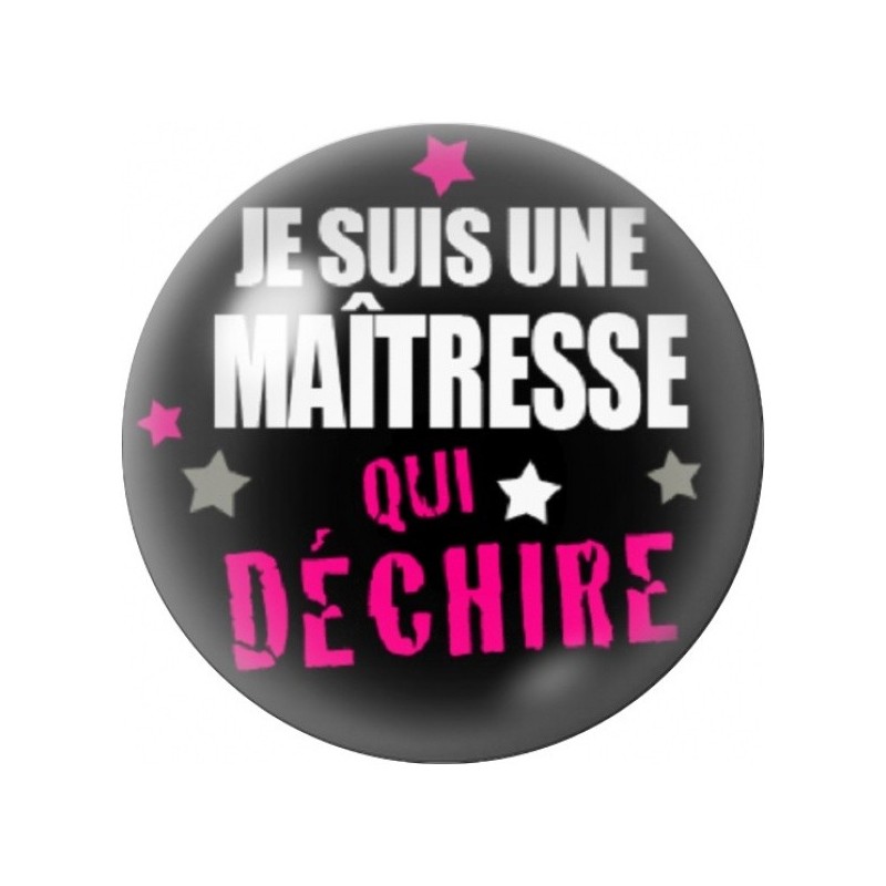Cabochon en Verre Illustré Maîtresse qui Déchire en Rose 12 à 25mm