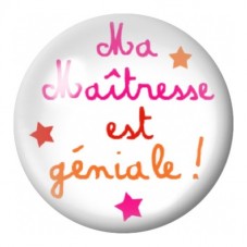 Cabochon en Verre Illustré Ma Maîtresse est Géniale 12 à 25mm pour la Création de Bijoux Fantaisie - DIY