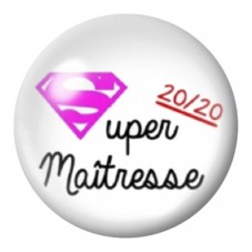 Cabochon en Verre Illustré Super Maîtresse 20 sur 20 12 à 25mm pour la Création de Bijoux Fantaisie - DIY