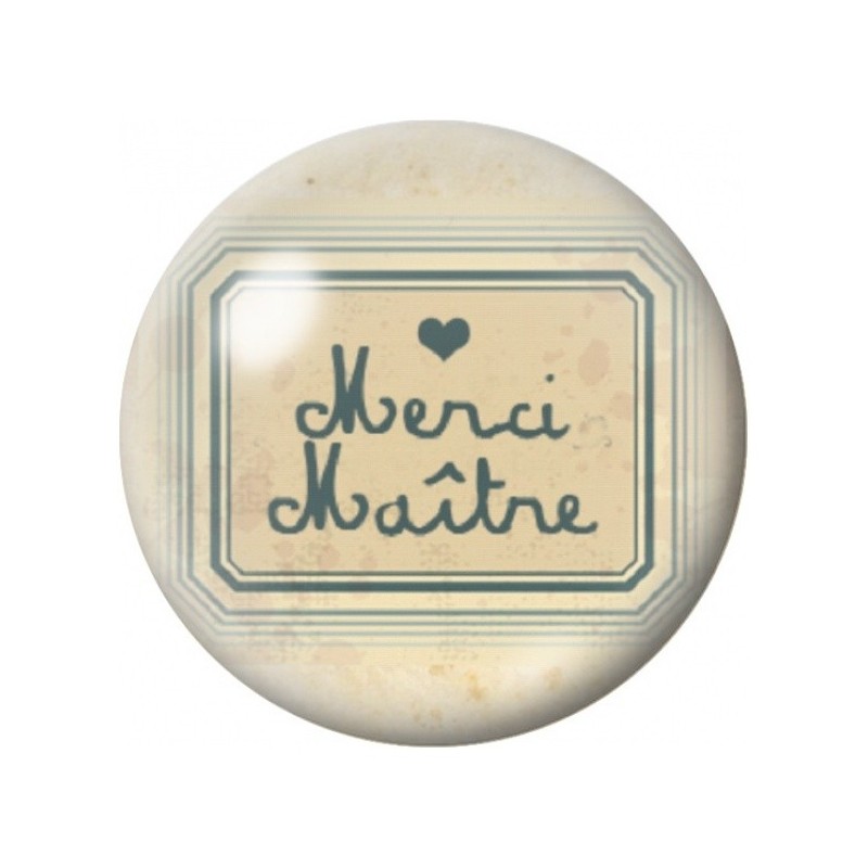 Cabochon en Verre Illustré Merci Maître Étiquette Vintage 12 à 25mm