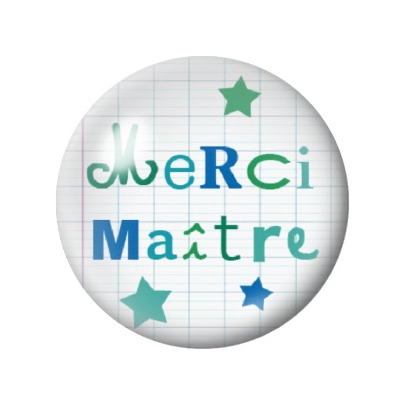Cabochon en Verre Illustré Merci Maître aux Étoiles 12 à 25mm