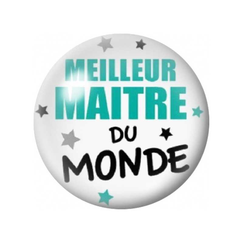 Cabochon en Verre Illustré Meilleur Maître du Monde 12 à 25mm