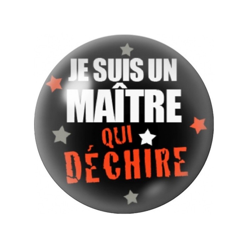 Cabochon en Verre Illustré Maître qui Déchire Noir et Orange 12 à 25mm
