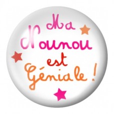 Cabochon en Verre Illustré Ma Nounou est Géniale 12 à 25mm pour la Création de Bijoux Fantaisie - DIY