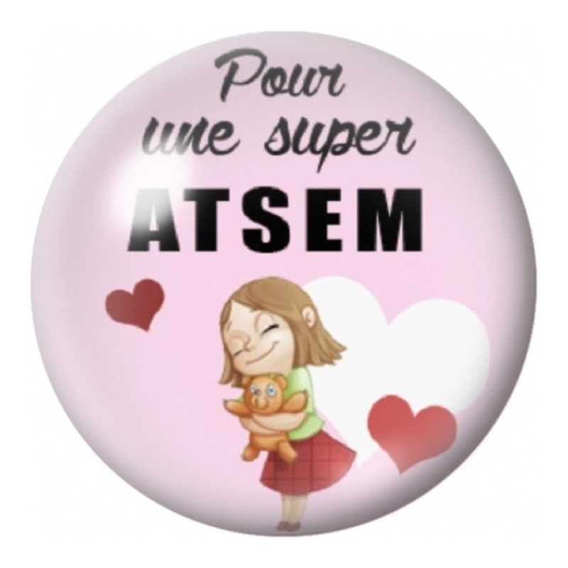 Cabochon en Verre Illustré Pour une Super ATSEM 12 à 25mm