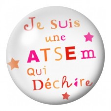Cabochon en Verre Illustré ATSEM qui Déchire aux Étoiles 12 à 25mm pour la Création de Bijoux Fantaisie - DIY