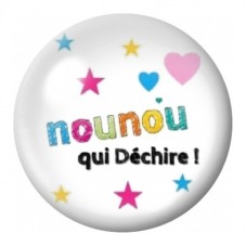 Cabochon en Verre Illustré Nounou qui Déchire aux Étoiles 12 à 25mm pour la Création de Bijoux Fantaisie - DIY