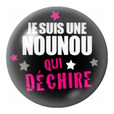 Cabochon en Verre Illustré Je Suis une Nounou qui Déchire 12 à 25mm pour la Création de Bijoux Fantaisie - DIY