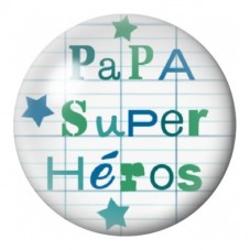 Cabochon en Verre Illustré Papa Super Héros 12 à 25mm pour la Création de Bijoux Fantaisie - DIY
