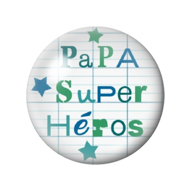 Cabochon en Verre Illustré Papa Super Héros 12 à 25mm pour la Création de Bijoux Fantaisie - DIY