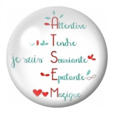 Cabochon en Verre Illustré ATSEM Magique 12 à 25mm pour la Création de Bijoux Fantaisie - DIY