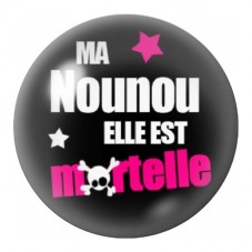 Cabochon en Verre Illustré Ma Nounou est Mortelle 12 à 25mm pour la Création de Bijoux Fantaisie - DIY