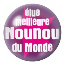 Cabochon en Verre Illustré Élue Meilleure Nounou du Monde 12 à 25mm pour la Création de Bijoux Fantaisie - DIY