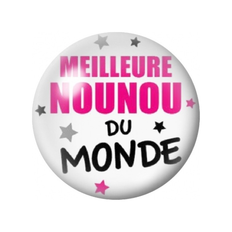 Cabochon en Verre Illustré Meilleure Nounou du Monde 12 à 25mm