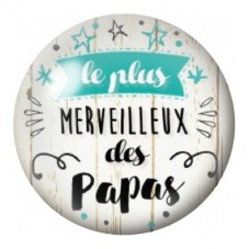 Cabochon en Verre Illustré Le Plus Merveilleux des Papas 12 à 25mm pour la Création de Bijoux Fantaisie - DIY