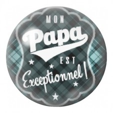 Cabochon en Verre Illustré Mon Papa est Exceptionnel 12 à 25mm pour la Création de Bijoux Fantaisie - DIY