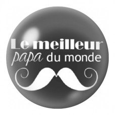 Cabochon en Verre Illustré Le Meilleur Papa à la Moustache 12 à 25mm pour la Création de Bijoux Fantaisie - DIY
