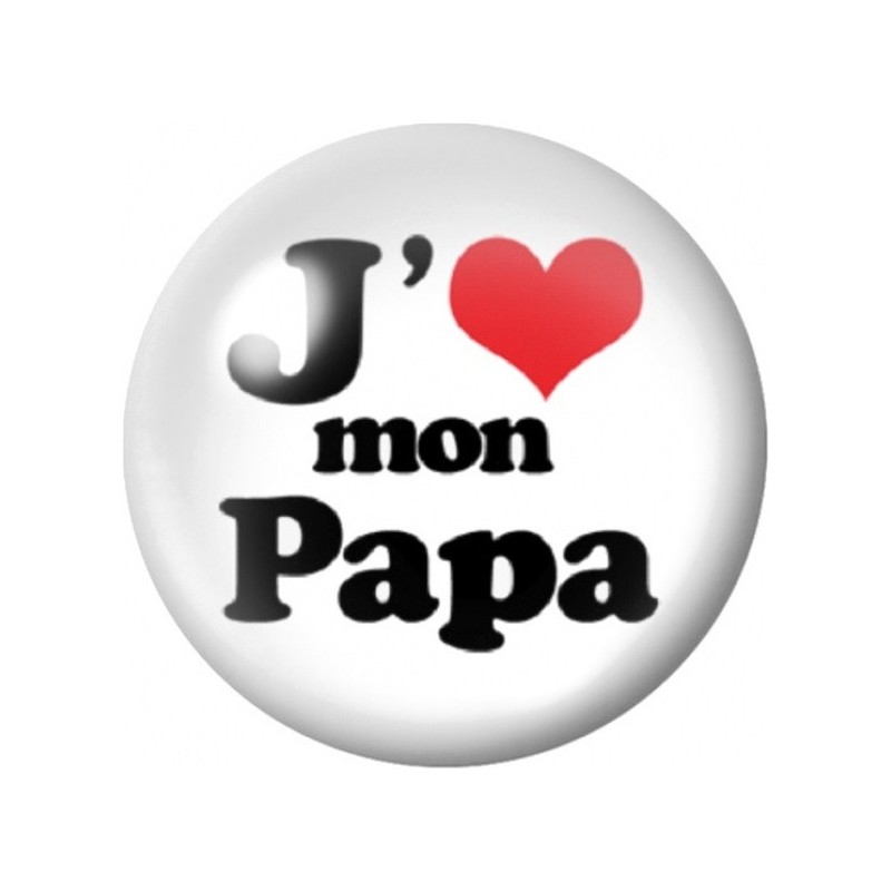 Cabochon en Verre Illustré J'Aime mon Papa 12 à 25mm