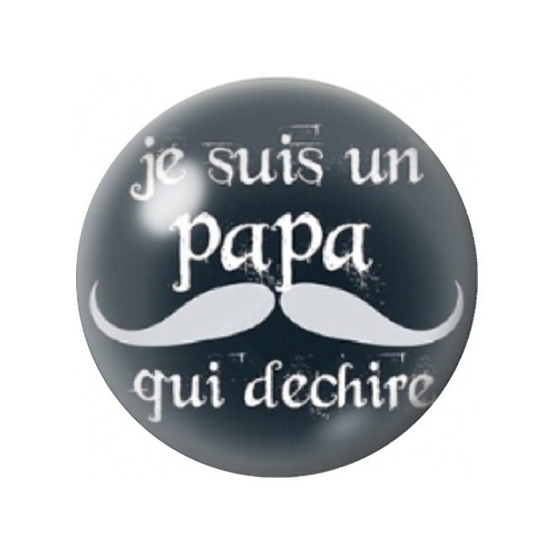 Cabochon en Verre Illustré Papa qui Déchire 12 à 25mm