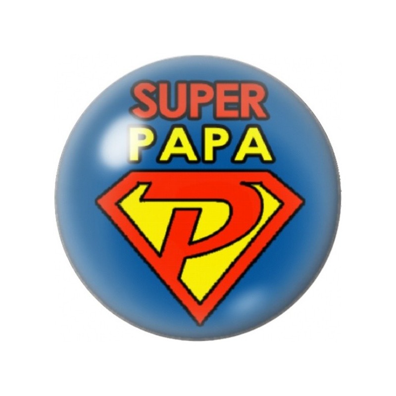 Cabochon en Verre Illustré Super Papa Héros 12 à 25mm