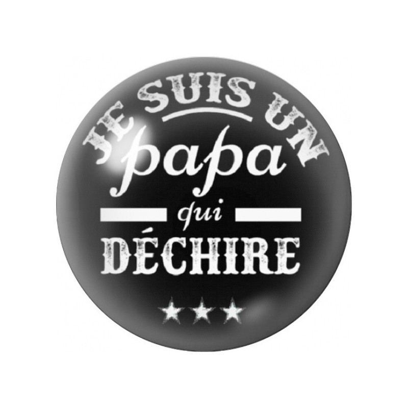 Cabochon en Verre Illustré Papa qui Déchire Vintage 12 à 25mm
