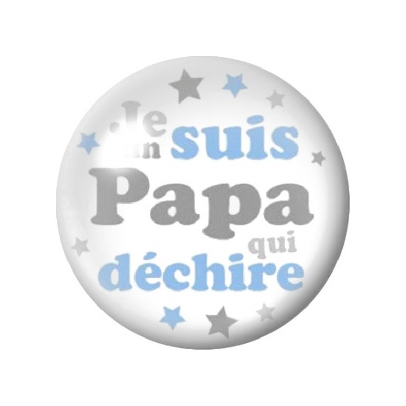 Cabochon en Verre Illustré Papa qui Déchire Bleu 12 à 25mm pour la Création de Bijoux Fantaisie - DIY