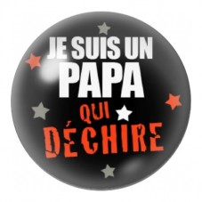 Cabochon en Verre Illustré Papa qui Déchire Rouge 12 à 25mm pour la Création de Bijoux Fantaisie - DIY