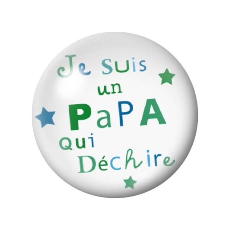 Cabochon en Verre Illustré Papa qui Déchire Vert 12 à 25mm pour la Création de Bijoux Fantaisie - DIY