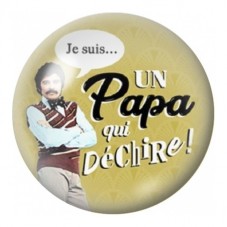 Cabochon en Verre Illustré Papa qui Déchire Rétro 12 à 25mm pour la Création de Bijoux Fantaisie - DIY