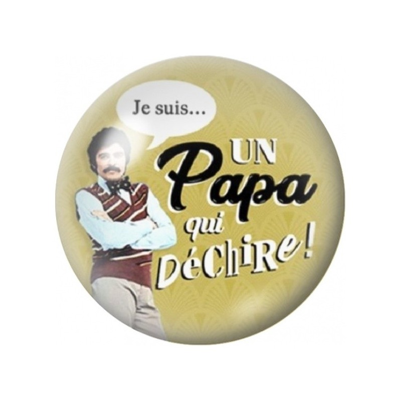 Cabochon en Verre Illustré Papa qui Déchire Rétro 12 à 25mm pour la Création de Bijoux Fantaisie - DIY