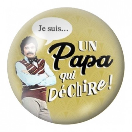 Cabochon en Verre Illustré Papa qui Déchire Rétro 12 à 25mm
