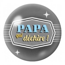 Cabochon en Verre Illustré Papa qui Déchire en Blason 12 à 25mm pour la Création de Bijoux Fantaisie - DIY