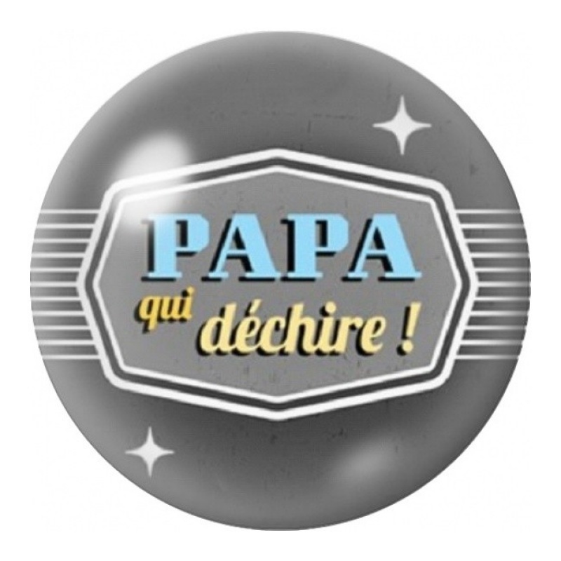 Cabochon en Verre Illustré Papa qui Déchire en Blason 12 à 25mm