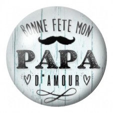 Cabochon en Verre Illustré Bonne Fête Papa d'Amour 12 à 25mm pour la Création de Bijoux Fantaisie - DIY