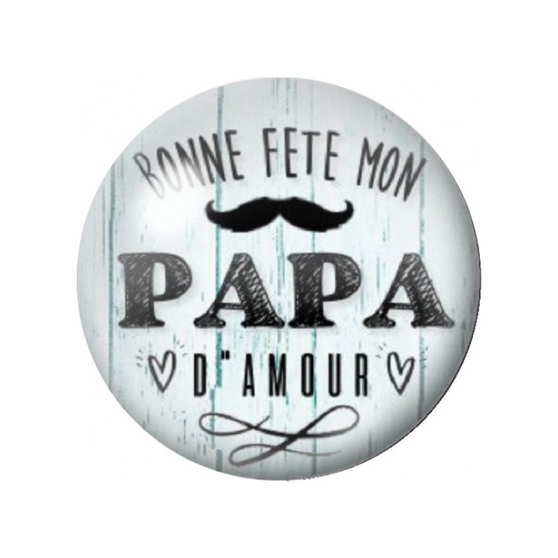 Cabochon en Verre Illustré Bonne Fête Papa d'Amour 12 à 25mm pour la Création de Bijoux Fantaisie - DIY