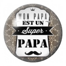 Cabochon en Verre Illustré Mon Papa est un Super Papa 12 à 25mm pour la Création de Bijoux Fantaisie - DIY