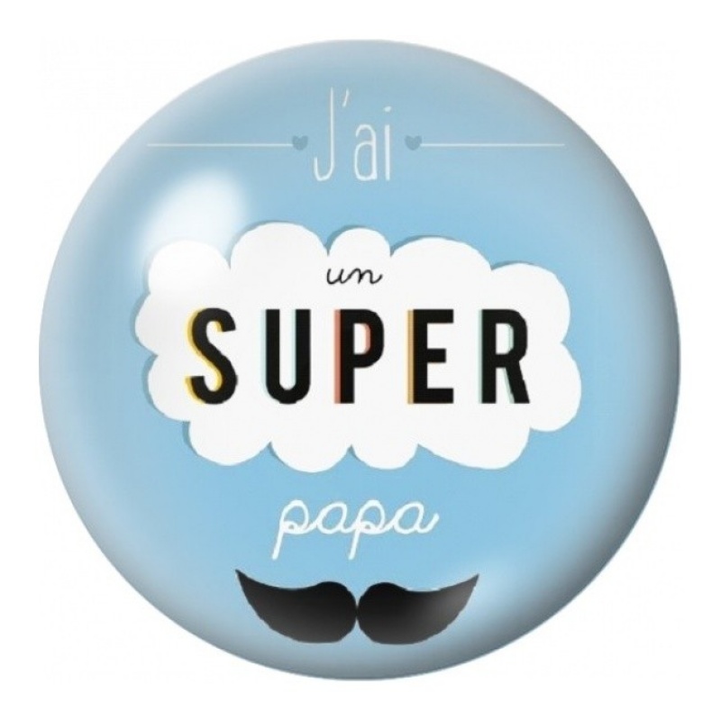 Cabochon en Verre Illustré J'ai un Super Papa 12 à 25mm