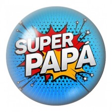 Cabochon en Verre Illustré Super Papa Pop Art 12 à 25mm pour la Création de Bijoux Fantaisie - DIY
